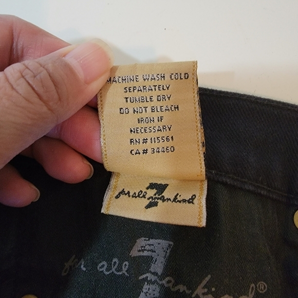 7FAM x EVAN YURMAN ROXANNE Jeans Sz 29 Black Mid Rise Skinny Goth Wimshygoth USA - Picture 10 of 12